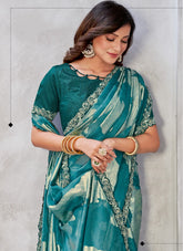 Reassuring Saree in Sea Green Colour